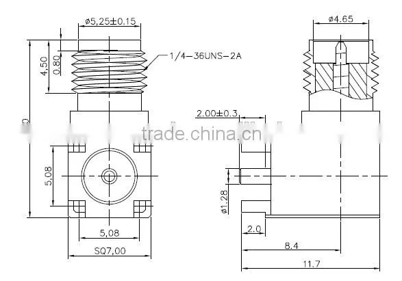 SMA Female Right Angle PCB mount connector