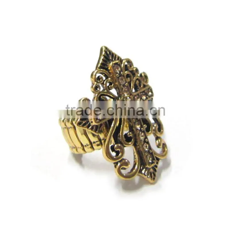 New design wholesale cheap rhinestone cross stretch rings