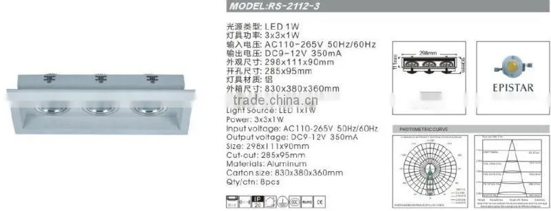 square led grille indoor lighting