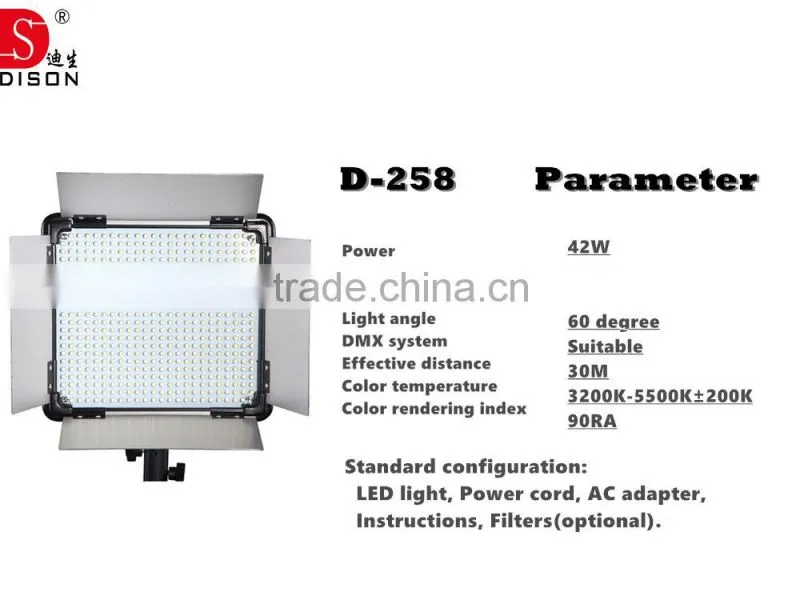 Dison new product 2016 42w led studio light for film shooting camera, camera led light
