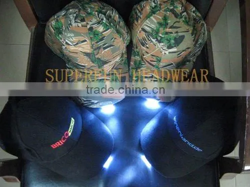 100% cotton red LED lighting hats