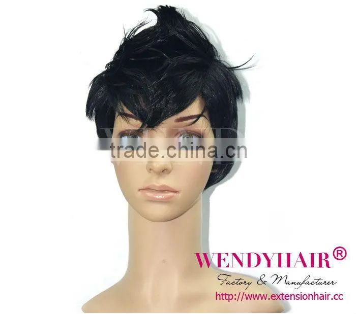 Short black braid hair synthetic wig