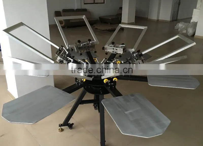 aluminum pallet multicolor manual screen printing machine for T-shirt with micro registration