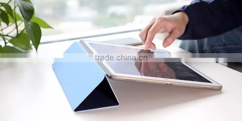 Rock Phantom Series Two-sided Triple Folding Intelligent Flip PU Leather TPU Back Cover Case For iPad Pro 12.9" TB-0070