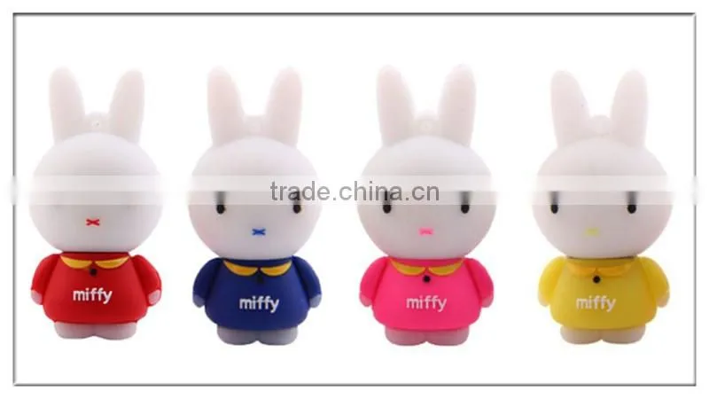 lovely custom rubber rabbit shape buy wholesale usb pen drive 2.0(PVC-CT854)