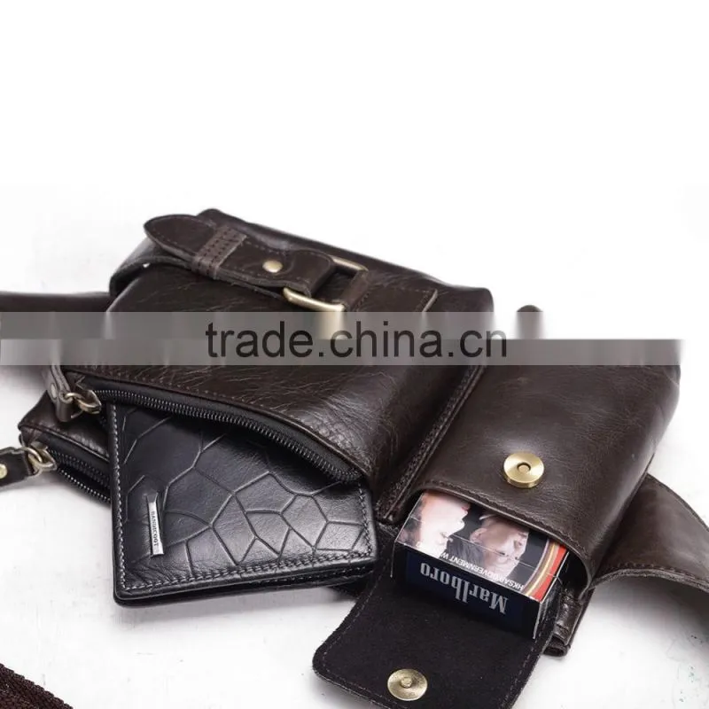 mens leather travel sport wallet passport pack belt zip pouch waist bum bag