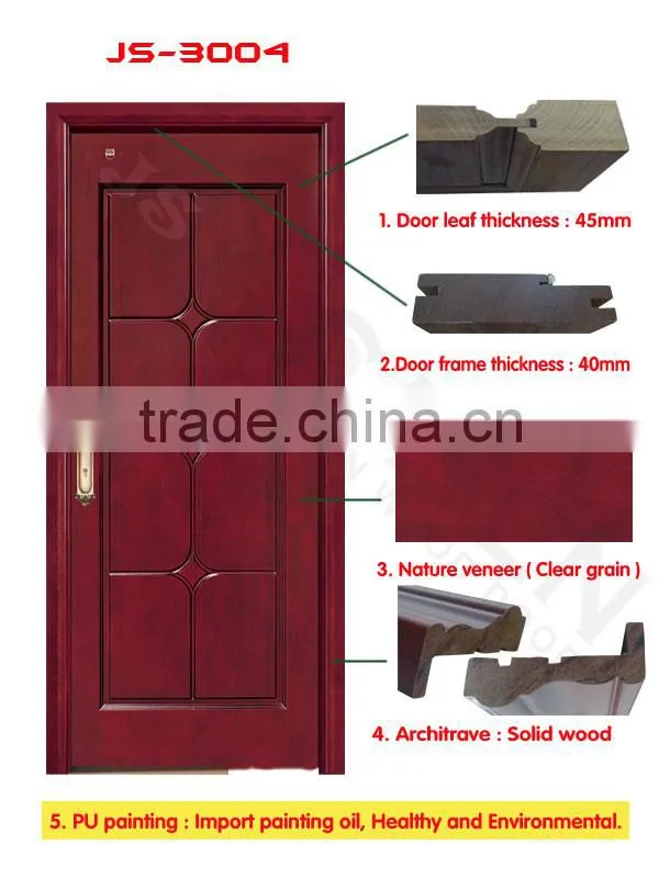 Pre-hung sound-roof water-proof oversize exterior door with cherry wood