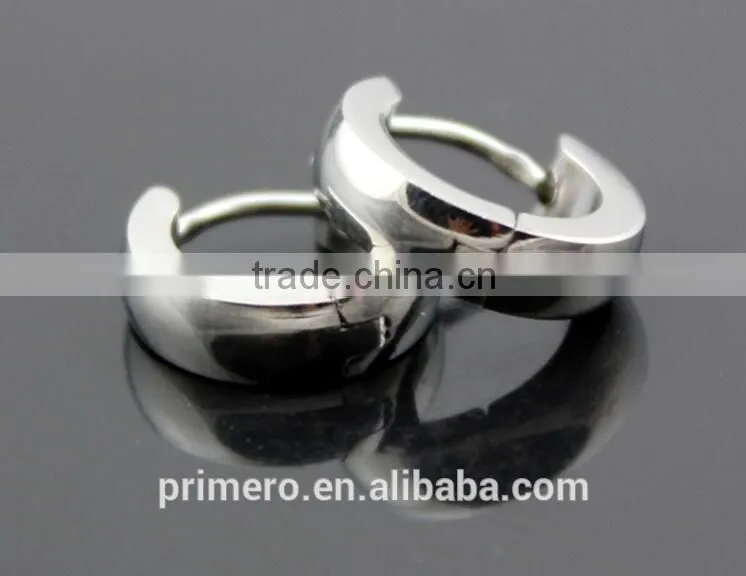 1 Pair Unique Cool Men's Stainless Steel Hoop Piercing Ear Earring Studs 2016 Hot Sale