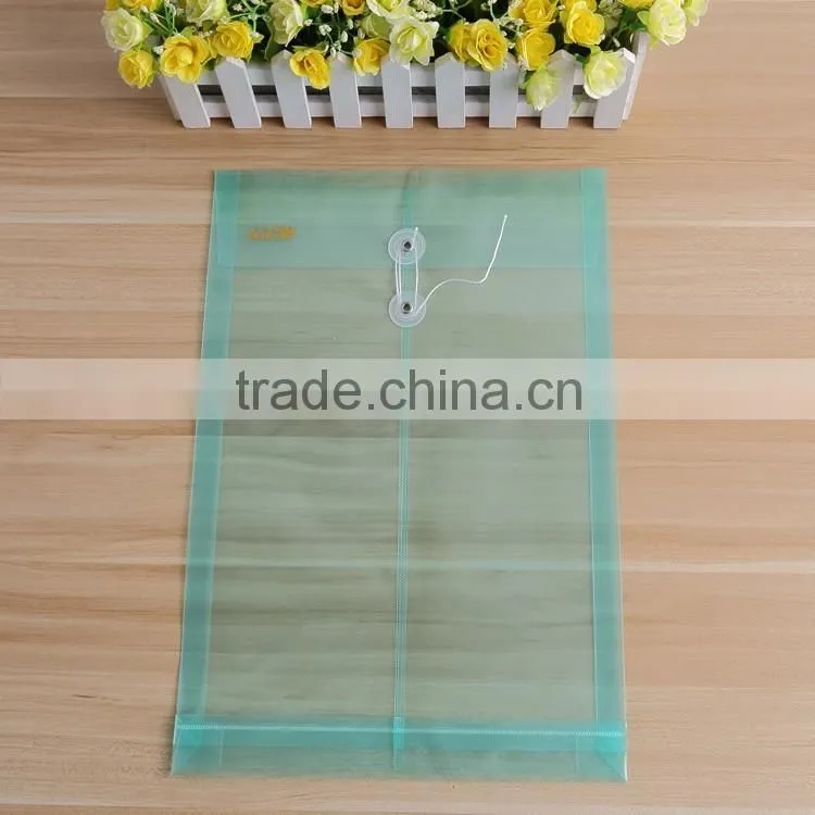 Plastic Clear A4 PP File Folder Bag With Button