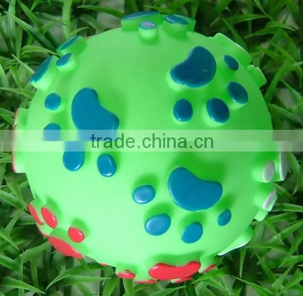 Dog Vinyl Ball Product --Ball with Pawprint,Squeak Toy Ball