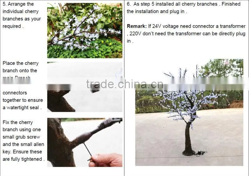 indoor led cherry blossom tree high brightness LEDs fake cherry blossom trees