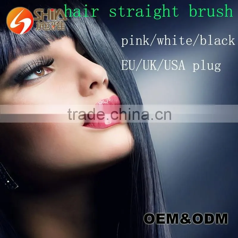 ceramic nasv korea CE certificate smoothing beauty pro hair straightener straightening brush comb private label sy100 hqt-906