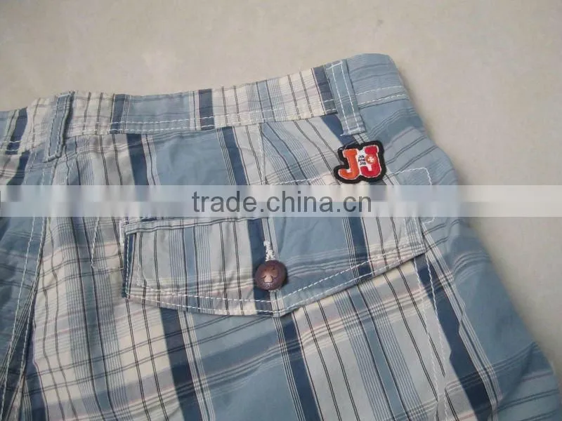 2012 mens fashion plaid cotton cargo bermuda shorts with 6 big pockets