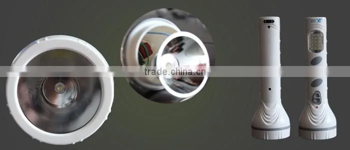 2014 new design super power plastic led solar flashlight