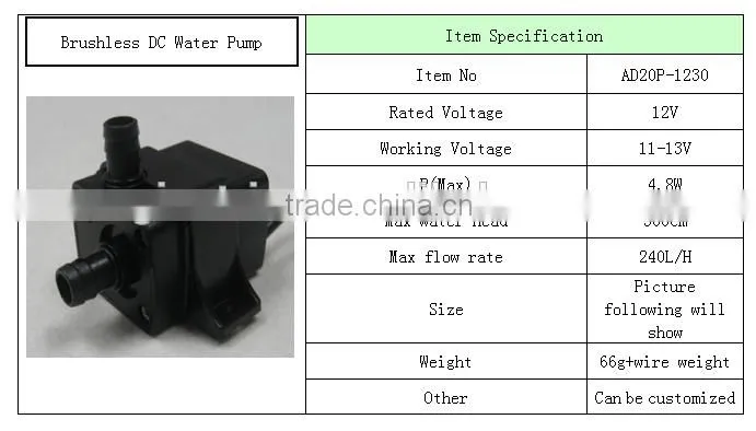 Micro Water Circulation 12V Centrifugal Pump Submersible