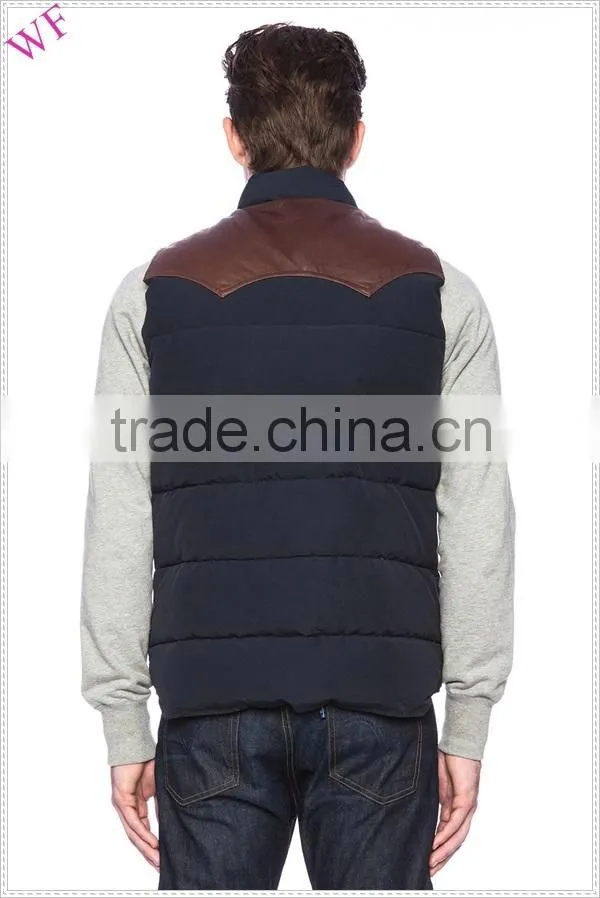 OEM High Quality Mens Leather Pattern Winter Down Vest