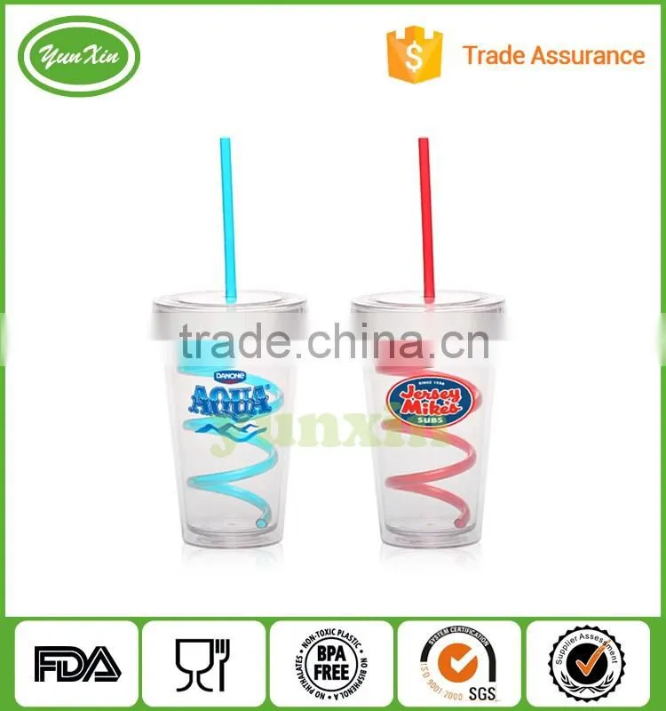 Acrylic Tumblers Paper/Photo Insert 15 oz Double Wall with Lid And Straw 16oz paper insert tumbler
