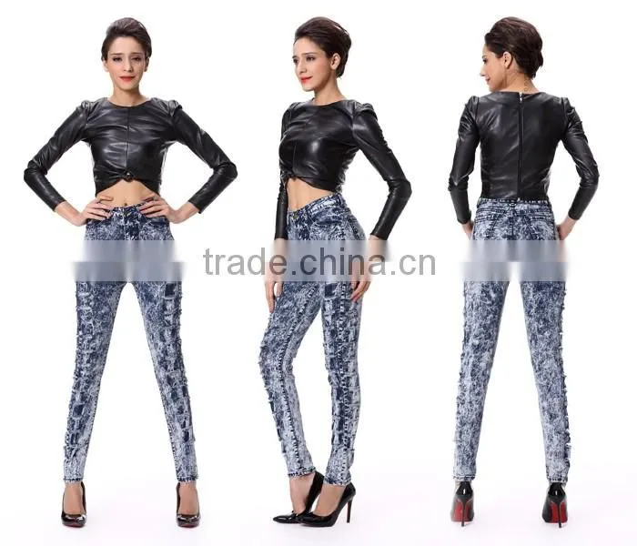 2017 Latest Fashion Top Design Wholesale Latest Model Leather Tops