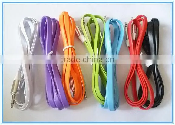 male to male flat noodle audio cable