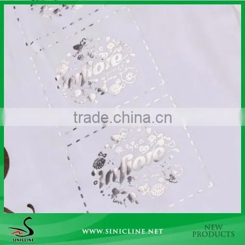 Sinicline Customized Silver foiled Heat Transfer Label for Garment
