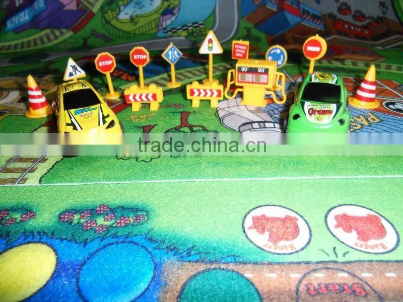 Big Size Baby play mat with mini car & roadblock 2029
