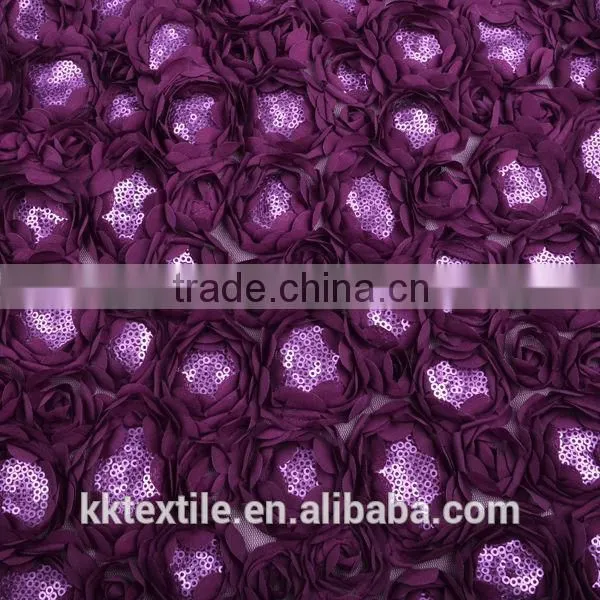 2014 Newest Rose Mesh botton Fabric embriodery beaded chiffon