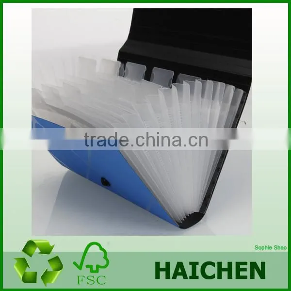 7.09" X 4.41" Haichen13 Pockets Plastic Expanding File Box Document Case Bag for Office (Blue)