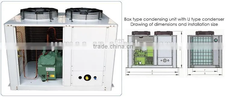 YEMOO u-box type refrigerator freezing copeland semi hermetic condensing units