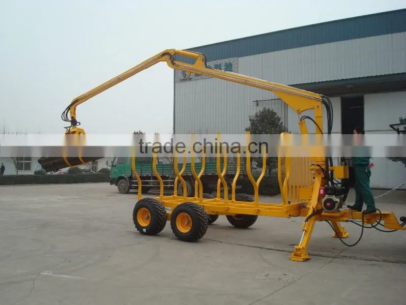 5ton 8ton log trailer with crane for forestry working