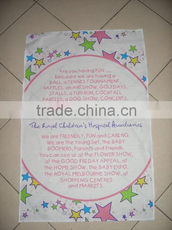 kitchen digital printed linen tea towel for home decorationl&gift,kids printed tea towel