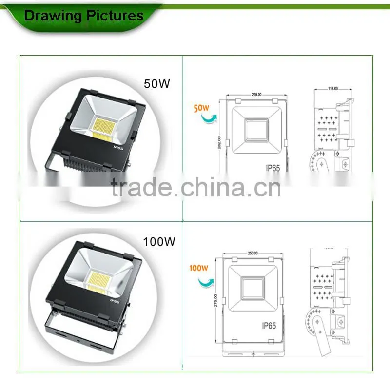 2015 hot selling 50w/100w/200w outdoor flood lighting