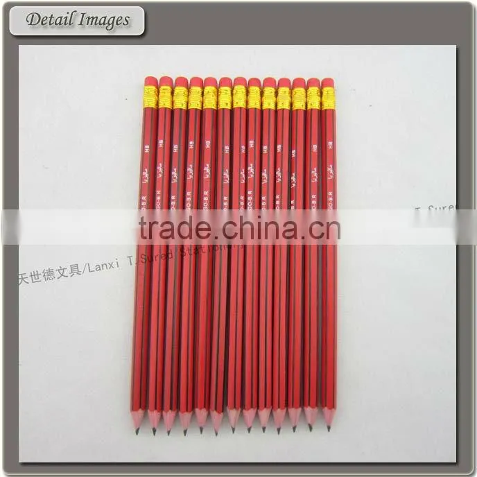 Office Stripe HB Lead Rubber Pencils In Bulk