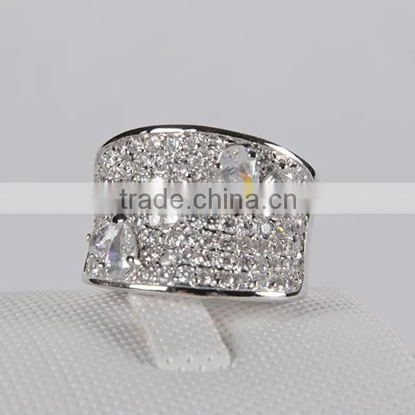 Gorgeous 925 Sterling Silver Finger Ring Design with Rhodium Plated Shiny CZ Diamond