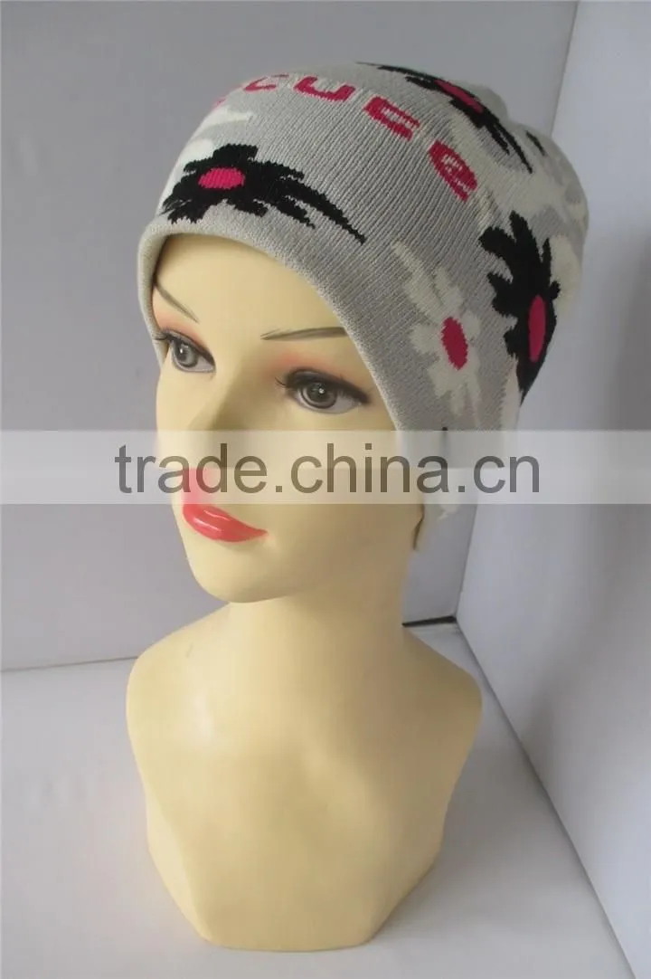Wholesale Printing Design High Quality 100%Acrylic Promotional Knit Beanie