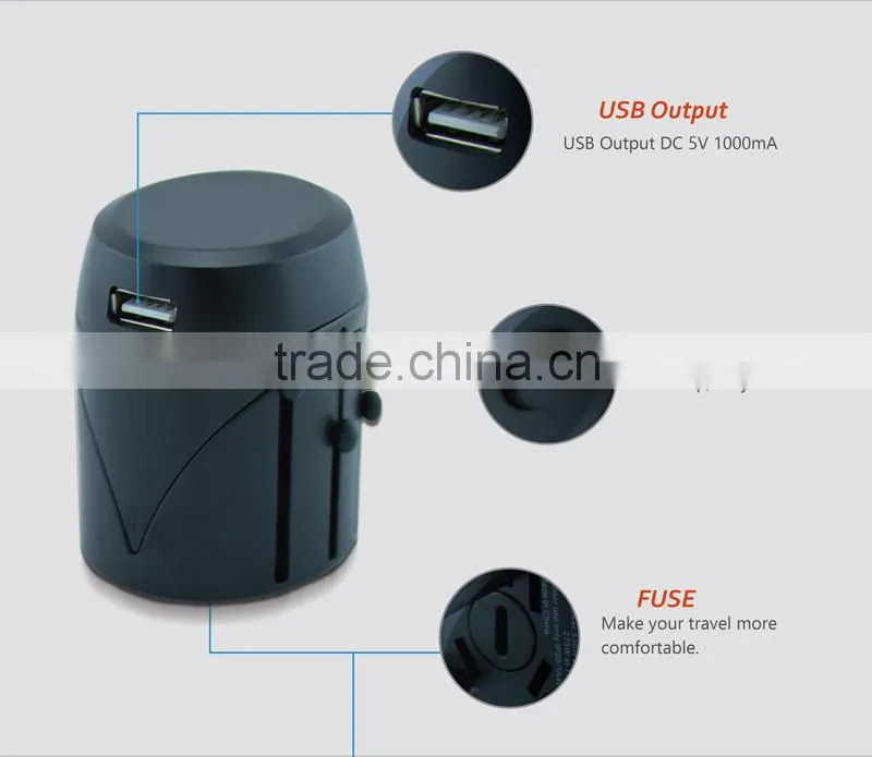 Most Accepted cheapest small gift items promotion travel adaptor plug approved