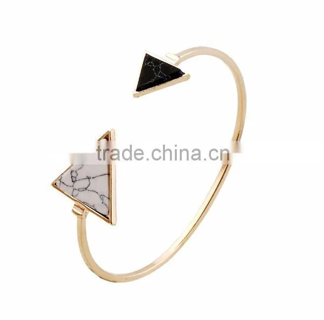Custom jewelry factory wire triangle enamel bangle bracelets