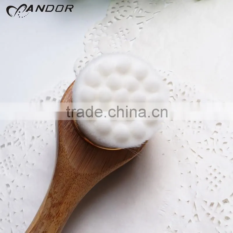 Wholesale beauty supply bamboo handle pore cleansing brush synthetic bristle