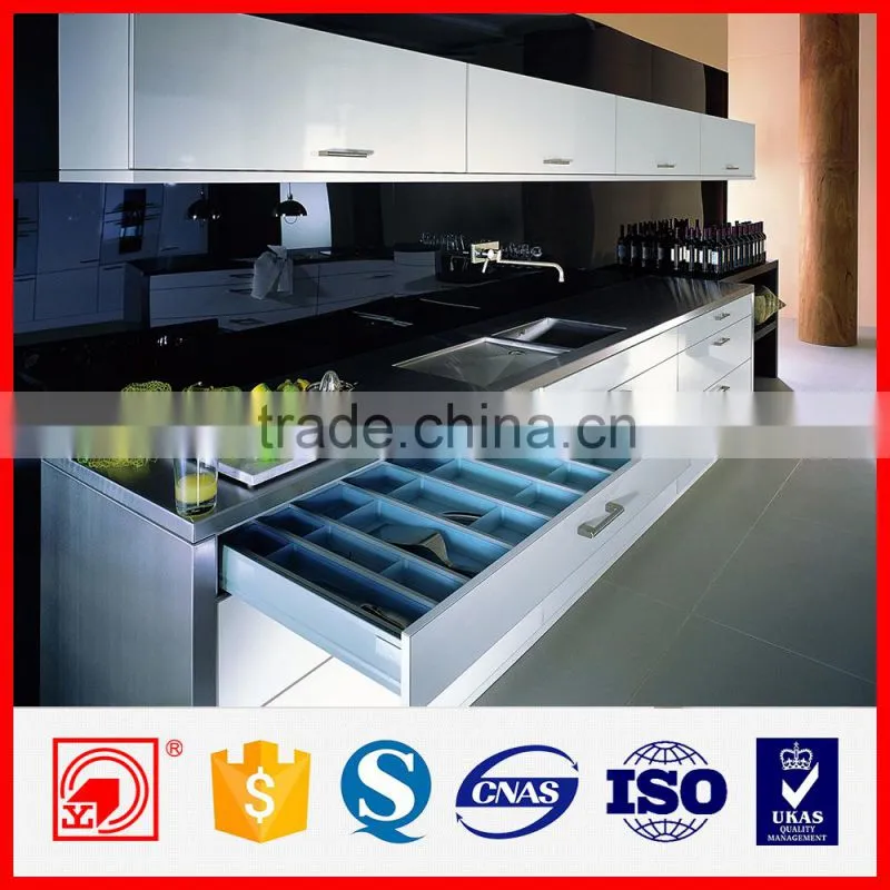 Contemporary pvc coatd plywood panel kitchen cabinet
