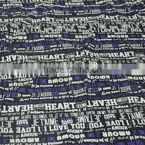 Customize Letter Print 4 Way Stretch Fashion Design Nylon Lycra Sportswear Fabrics
