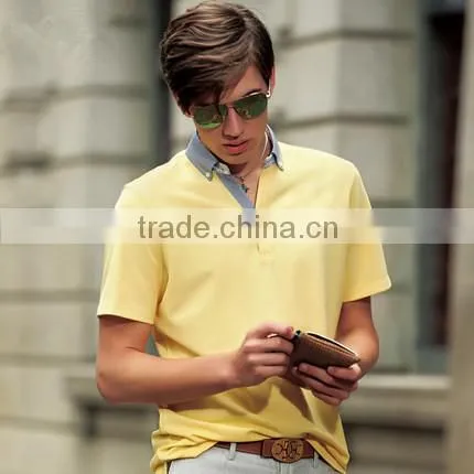 2015 high quality breathable gentlemanly pure color polo shirts