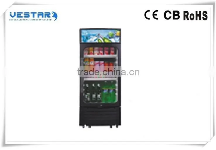beverage refrigerator household outside condenser with handle and key 170 L glass door refrigerator