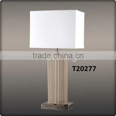 UL Listed Modern Bedroom Bedside Glass Shade Adjustable Desk Lamp With On Off Switch Power Outlet Hotel Desk Lamps Light T50070
