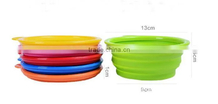 Resistant Colourful Foldable plastic Dog Cat Pet Bowl