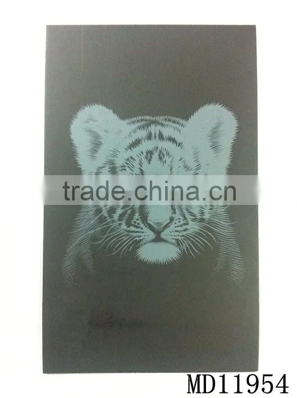 Tiger Print inkjet Engraving card/Scratch art foil paper/foil card/Scratch foil paper engraving art quilling art paper