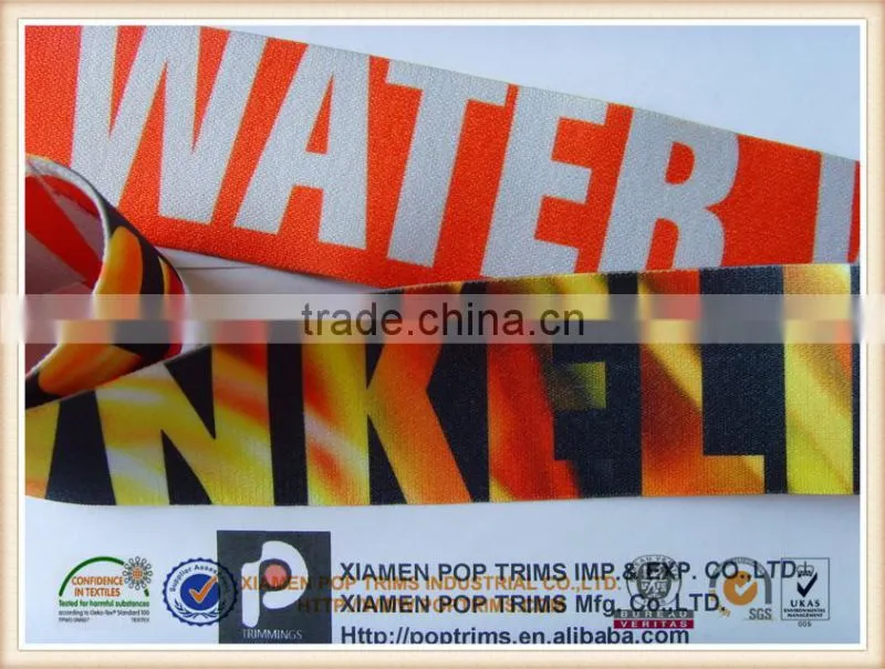 heat transfer printing elastic ribbon with custom design
