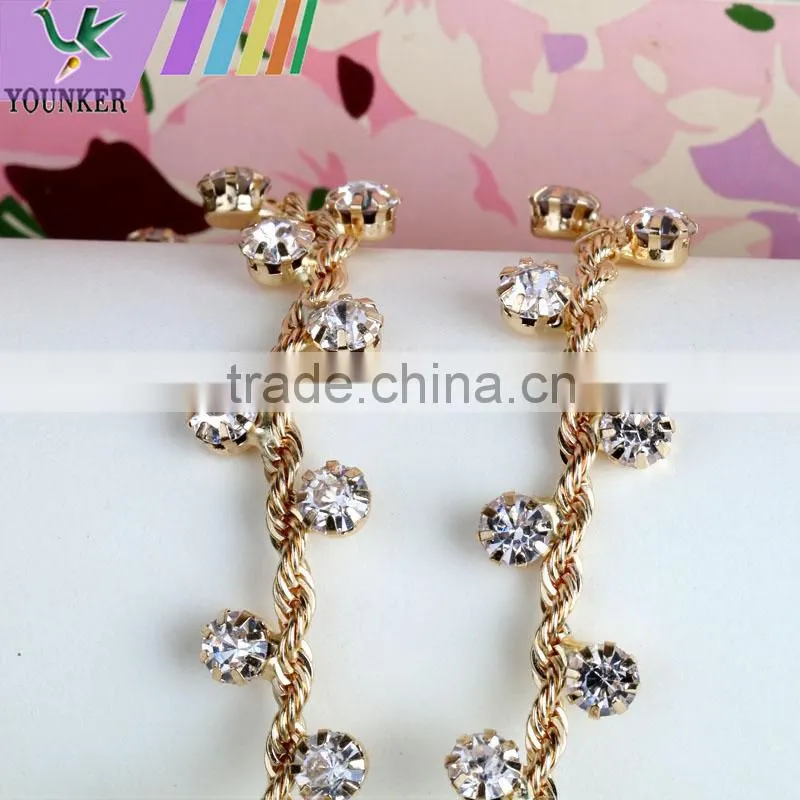 Bling Bling Fashion latest Fancy Rhinestone Cup Chian For Garments,bags,shoes decorations YSC15