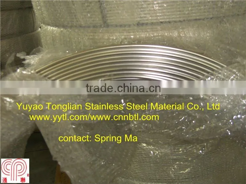 stainless steel coiled tube for beverage cooling.