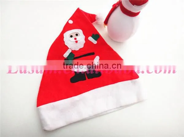 Cheap wholesale red santa custom christmas gift hat