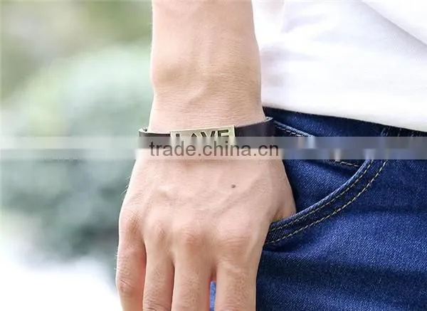 Korean fashion love couple leather wrap bracelet wholesale