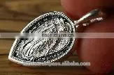 Silver 925 Russian Orthodox Icon Pendant. Burnished Silver